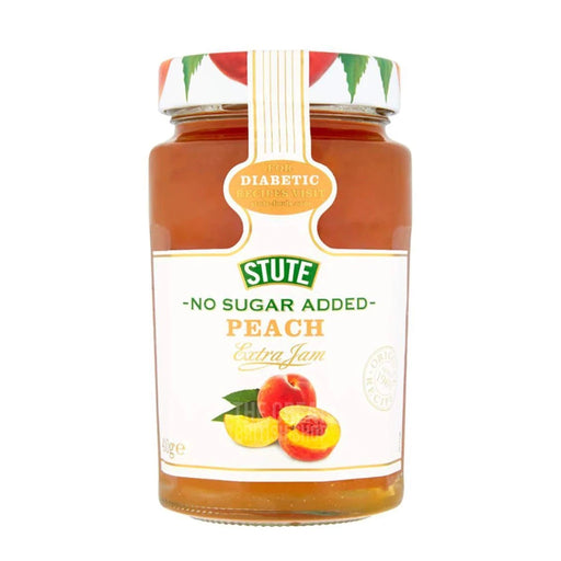 Stute No Sugar Added Peach Jam - 430g imported British grocery product available in Canada