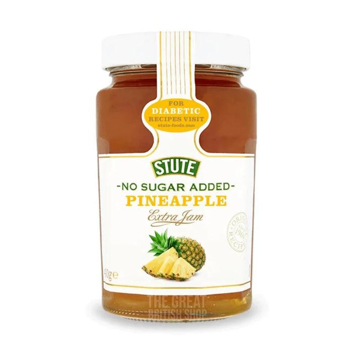 Stute No Sugar Added Pineapple Jam - 430g imported British grocery product available in Canada