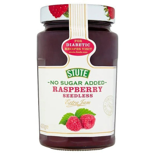 Stute No Sugar Added Raspberry Seedless Jam - 430g imported British grocery product available in Canada