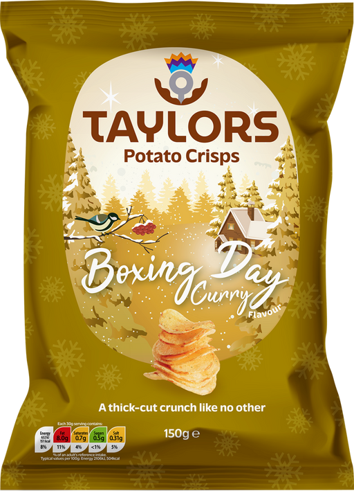 Taylors Boxing Day Curry Crisps - 150g imported British grocery product available in Canada