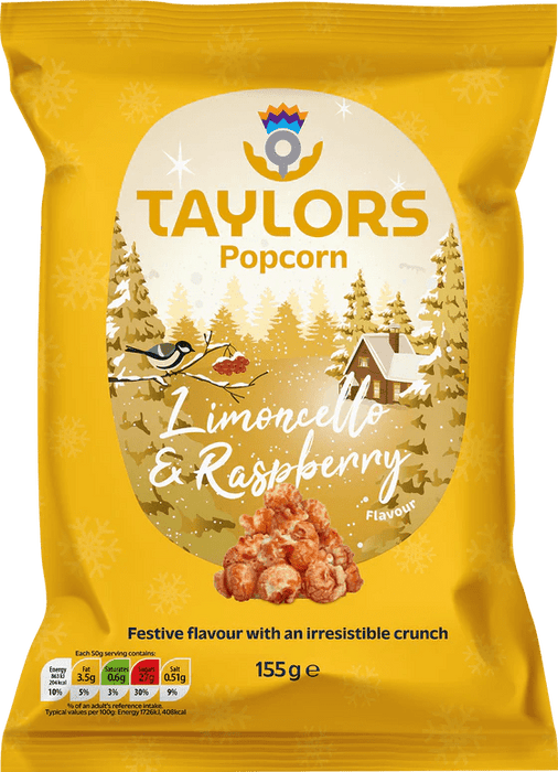 Taylors Limoncello & Raspberry Flavour Popcorn - 155g imported British grocery product available in Canada
