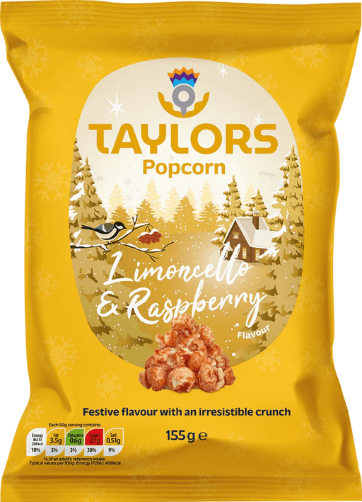 Taylors Limoncello & Raspberry Flavour Popcorn - 155g imported British grocery product available in Canada