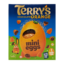 Terry's Chocolate Orange Easter Egg with Mini Eggs 200g: front of the box showing the orange egg