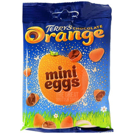 Terry's Chocolate Orange Mini Eggs 70g: front of the bag showing the orange design.