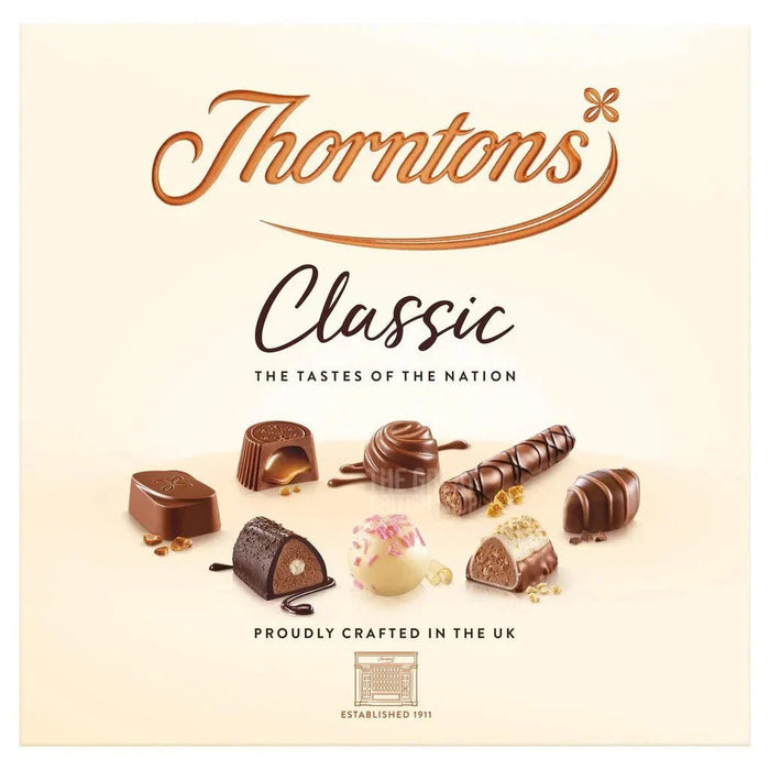Thorntons Classic Chocolate Box - 262g imported British grocery product available in Canada