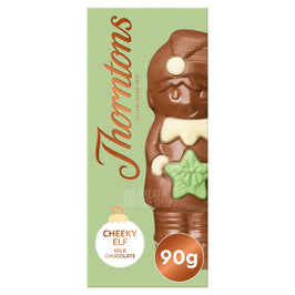 Thorntons Cheeky Elf Milk Chocolate 90g, front of the box showing the elf shape
