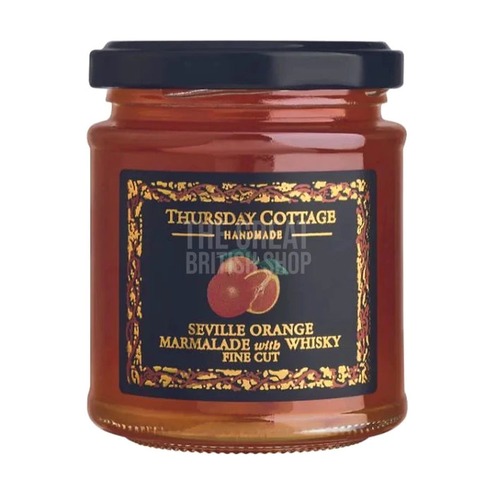 Thursday Cottage Deluxe Fine Cut Marmalade with Whisky - 210g imported British grocery product available in Canada