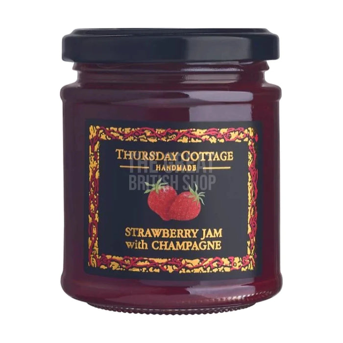 Thursday Cottage Deluxe Strawberry Jam with Champagne - 210g imported British grocery product available in Canada