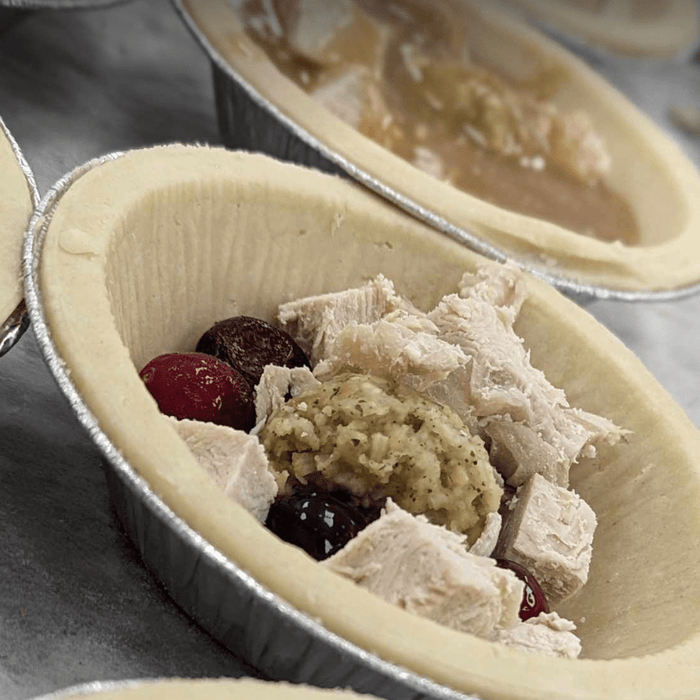 Turkey, Cranberry & Stuffing Pie from The Great British Shop bakery in Halifax