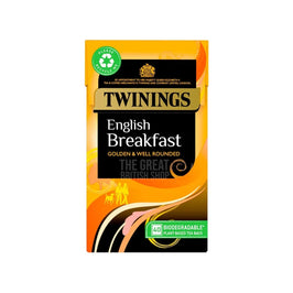 Twinings English Breakfast 40 Tea Bags: front of the orange and black box.