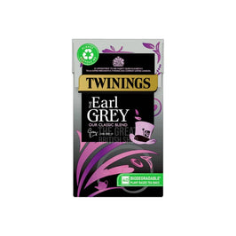 Twinings The Earl Grey 40 Tea Bags: front of the box showing the purple top hat design
