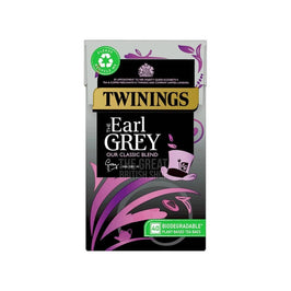 Twinings The Earl Grey 40 Tea Bags, front of the box showing the top hat design.