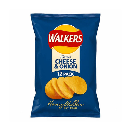 Walkers Cheese & Onion - 12 Pack imported British grocery product available in Canada