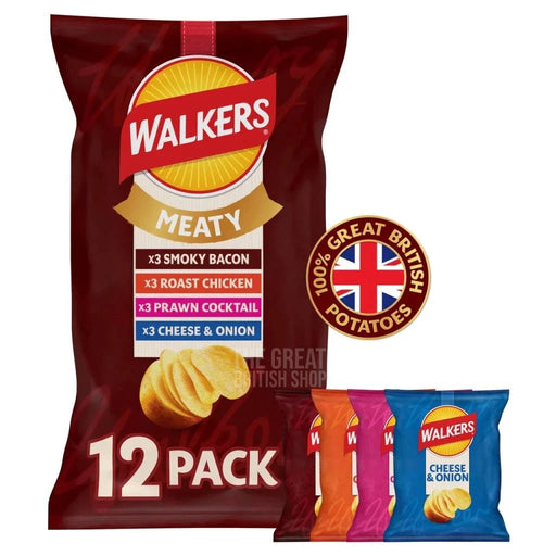 Walkers Crisps Meaty - 12 Pack imported British grocery product available in Canada