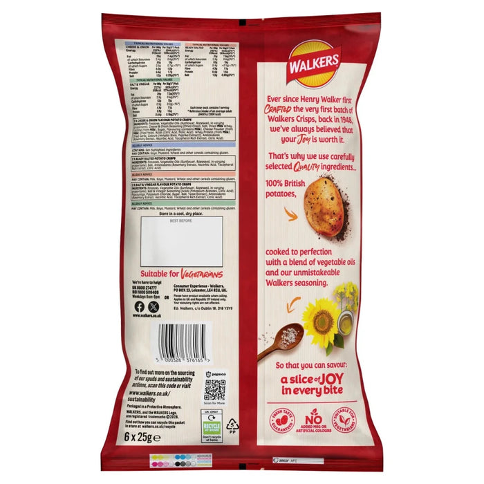 Walkers Crisps Variety Bag - 6 Pack imported British grocery product available in Canada