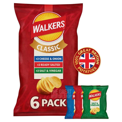 Walkers Crisps Variety Bag - 6 Pack imported British grocery product available in Canada