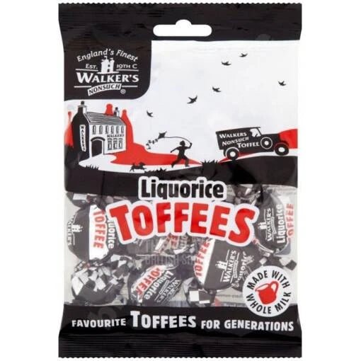 Walker's Nonsuch Liquorice Toffees - 150g imported British grocery product available in Canada