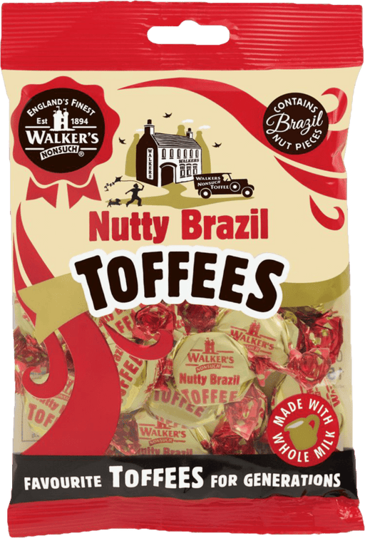 Walker's Nonsuch Nutty Brazil Toffees - 150g imported British grocery product available in Canada