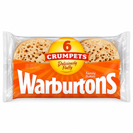 Warburtons Crumpets - 6 Pack, front view of the product packaging