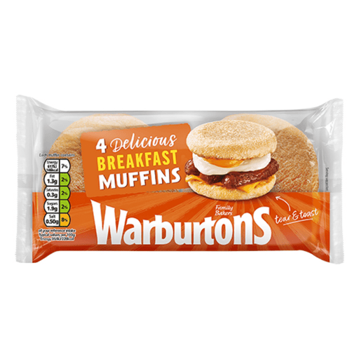 Warburtons Muffins - 4 Pack | British Store Online | The Great British Shop