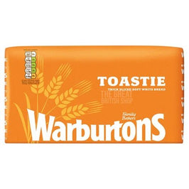 Warburtons Toastie White Bread 800g: front of the orange pack showing the wheat design.