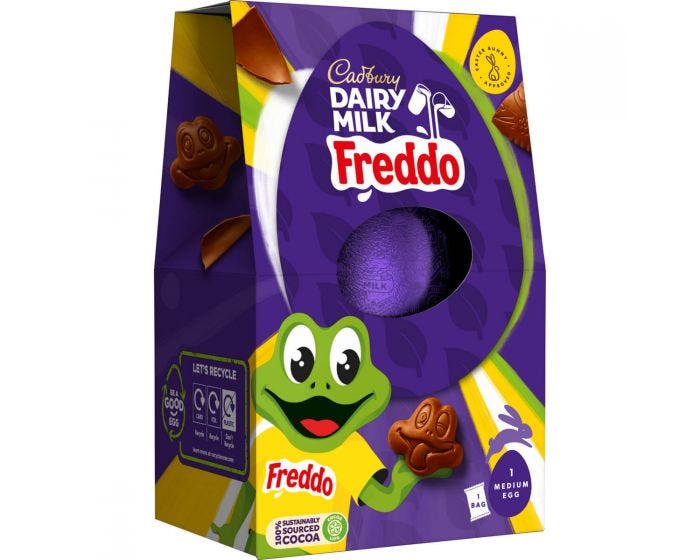 Cadbury Freddo Faces Medium Egg - 122g | British Store Online | The Great British Shop