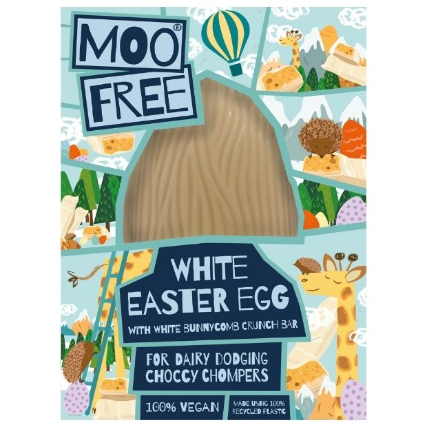 MOO FREE PREMIUM WHITE CHOCOLATE EGG 185G | British Store Online | The Great British Shop