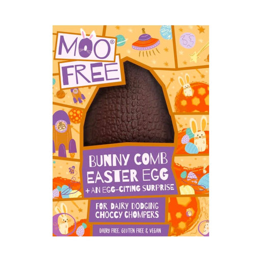 MOO FREE VEGAN BUNNY COMB EASTER EGG AND CHOCCY BUTTONS 95G | British Store Online | The Great British Shop