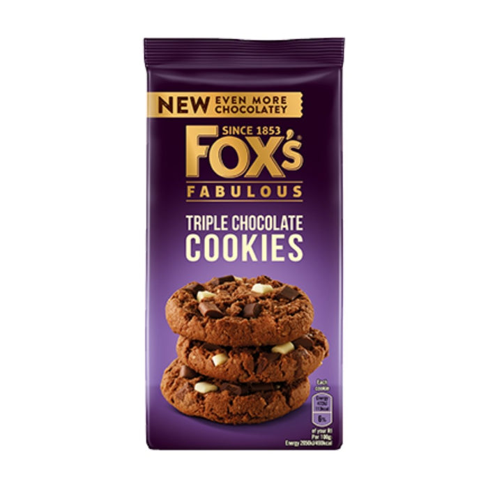 Fox's Fabulous Triple Chocolate Cookies - 175g | British Store Online | The Great British Shop
