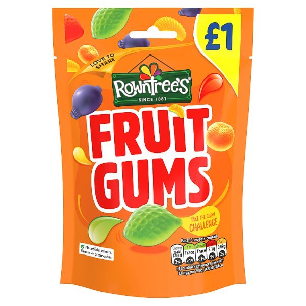 Rowntrees Fruit Gums Pouch - 120g | British Store Online | The Great British Shop