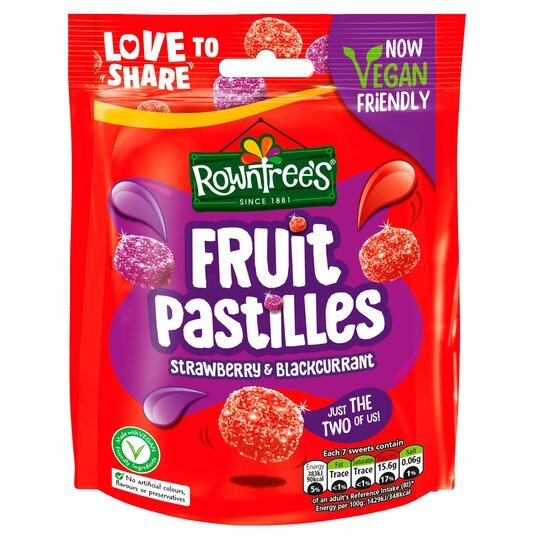 Rowntree's Fruit Pastilles Strawberry & Blackcurrant - 143g | British Store Online | The Great British Shop
