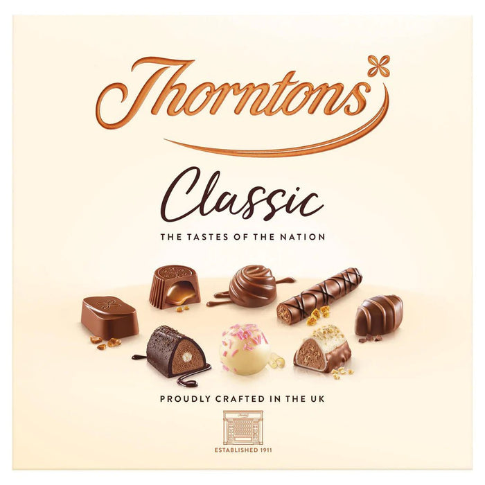 Thorntons Classic Milk, Dark & White Chocolate Box - 262g - SAVE 40% | British Store Online | The Great British Shop